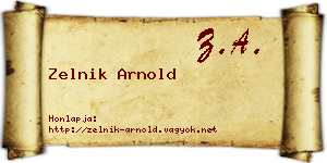 Zelnik Arnold névjegykártya